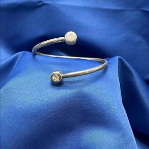 Sterling Silver Bypass Cuff Bracelet Stamped 950 MOD Design